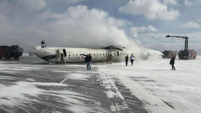 Delta Plane Flipped Over During Landing Feb 17 2025.1739824836294